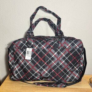 Vera Bradley Large Travel Duffel in Paris Plaid NWT